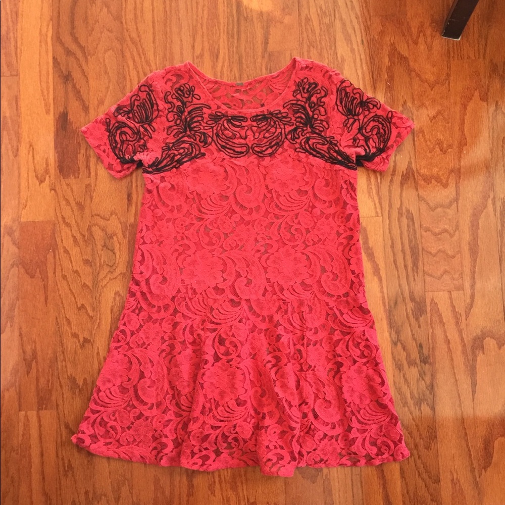 Red Lace Dress by Free People